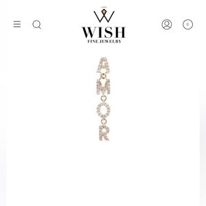 0.20ct Diamond 18K Gold "Amor" Single Dangle Drop Earring